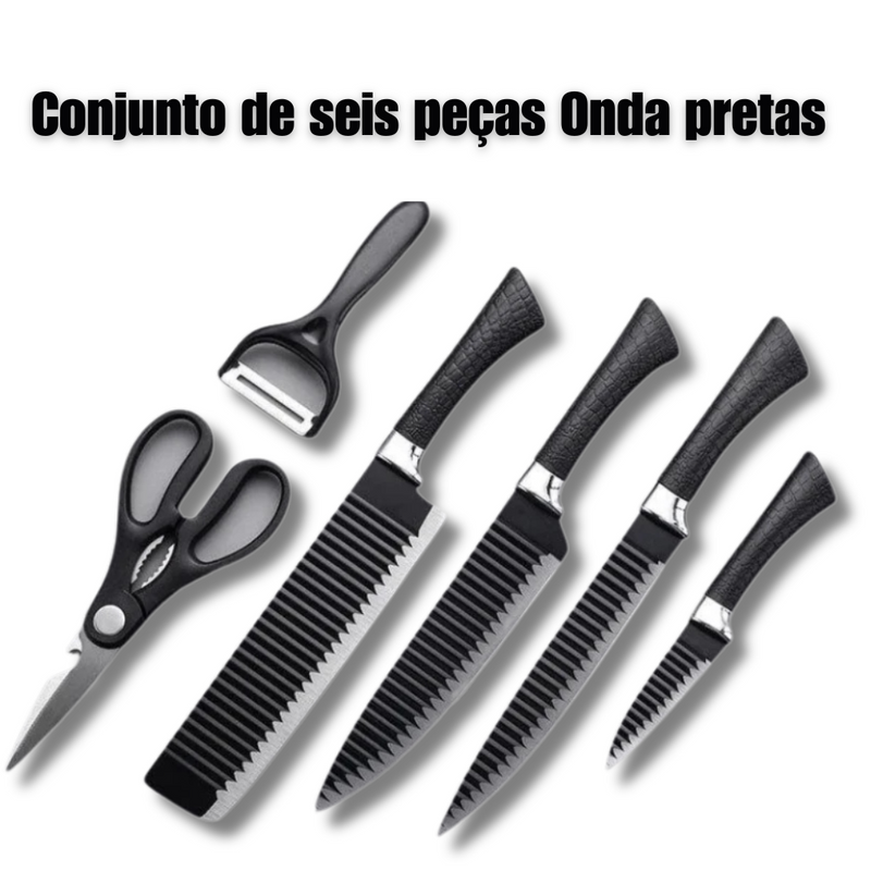 Conjunto de Facas Profissionais 6 Peças – Aço Inox