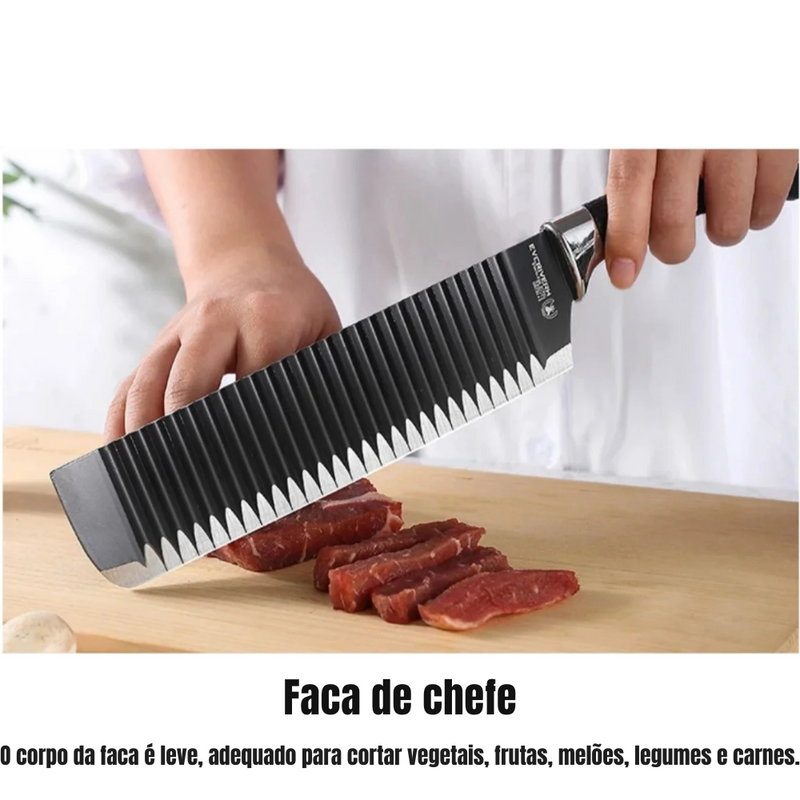 Conjunto de Facas Profissionais 6 Peças – Aço Inox